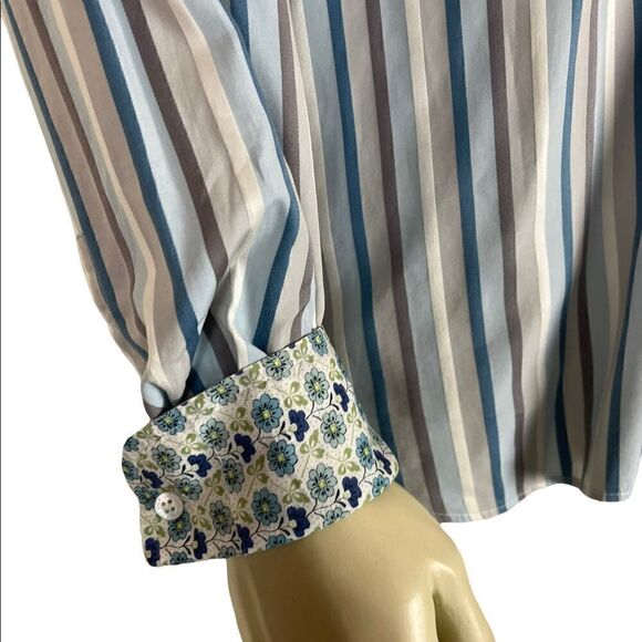 Ted Baker L/S Striped Casual Dress Shirt, Like New Condition, Size 5 - Picture 7 of 8